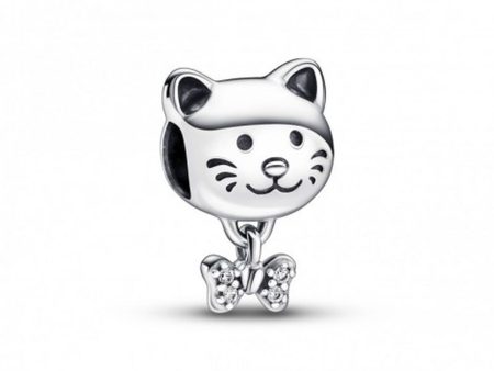 Woman s charm link Pandora PET CAT & BOW Online now